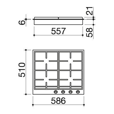 Barazza 1pbfv64 b_free vintage gas hob 60 cm stainless steel