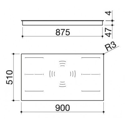 Barazza 1pids90n space induction hob 90 cm black glass ceramic