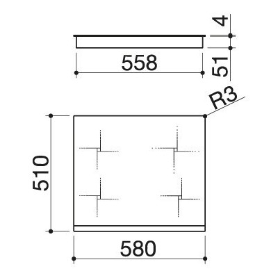 Barazza 1pidg64b green piano cottura induzione 60 cm vetroceramica bianco