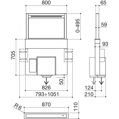 Barazza 1kbdd9 Zug-Downdraft-Bodenhaube 90 cm