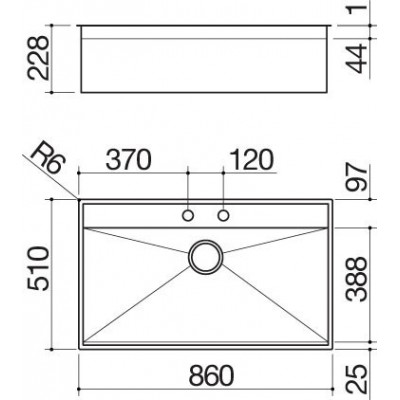 Barazza 1llb91 lab évier 1 bac 86 cm inox