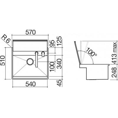 Barazza 1llb60 lab cover sink 1 bowl 57 cm stainless steel