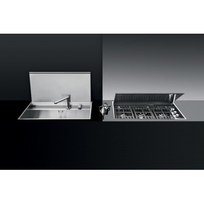 Barazza 1llb90 couvercle de laboratoire évier 1 cuve 86 cm inox