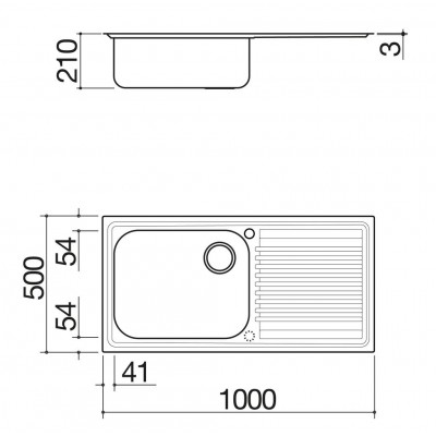 Barazza 1lfs10s b_fast évier 1 bac + égouttoir 100 cm inox