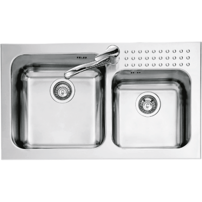 Barazza 1is9060/2 select 2 bowl sink 86 cm stainless steel