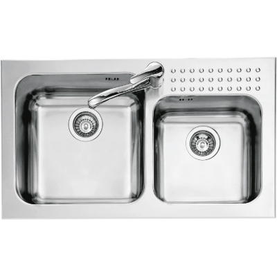 Barazza 1is9060/2 select  Two bowl sink 86cm stainless steel