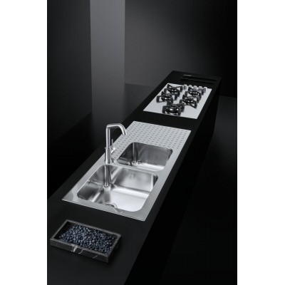 Barazza 1is12060/2d select  Two bowl sink + drainer 116 cm stainless steel