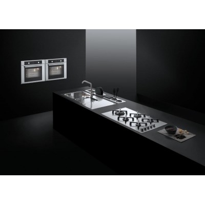 Barazza 1is12060/2d select lavello 2 vasche + sgocciolatoio 116 cm acciaio inox