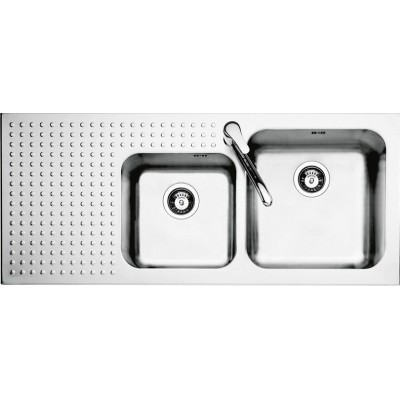 Barazza 1is12060/2s select 2 bowl sink + drainer 116 cm stainless steel
