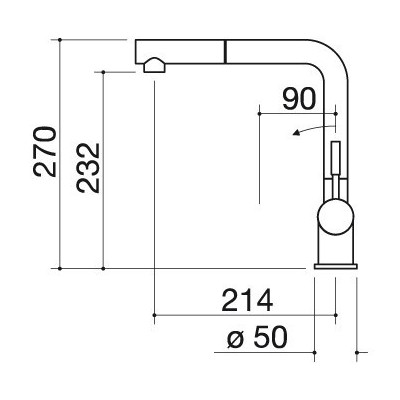 Barazza 1rubmstd Duschmischbatterie aus Stahl