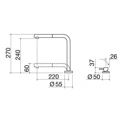 Mitigeur pliant Barazza 1rubmboa b_open