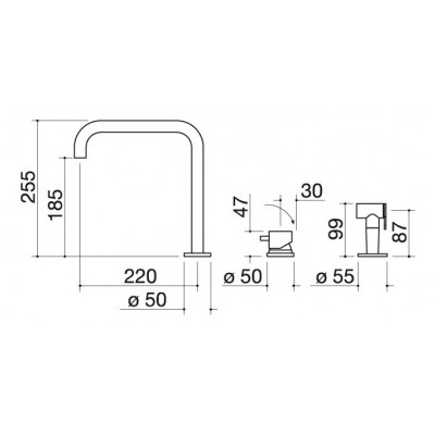 Barazza 1rubmrkt mixer tap top kit