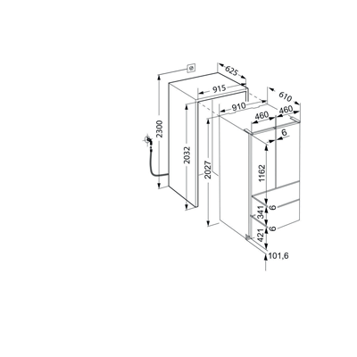 Réfrigérateur + congélateur encastrable Liebherr ecbn 6256