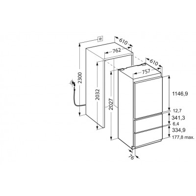 Réfrigérateur + congélateur encastrable Liebherr ecbn 5066