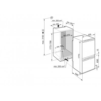 Liebherr icndi 5153 frigorifero + congelatore incasso