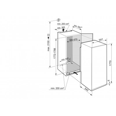 Liebherr irbse 5121 built-in fridge + freezer